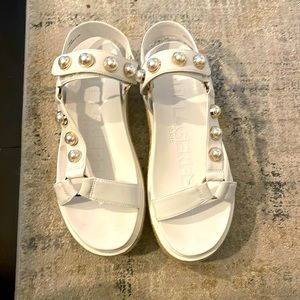 Gently used embellished platform sandals